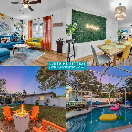 Villa 3Br Sunshine Retreat With Heated Pool, Cold Plunge And Games
